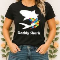 Daddy Shark Puzzles Autism Awareness Women's T-Shirt thumb 2