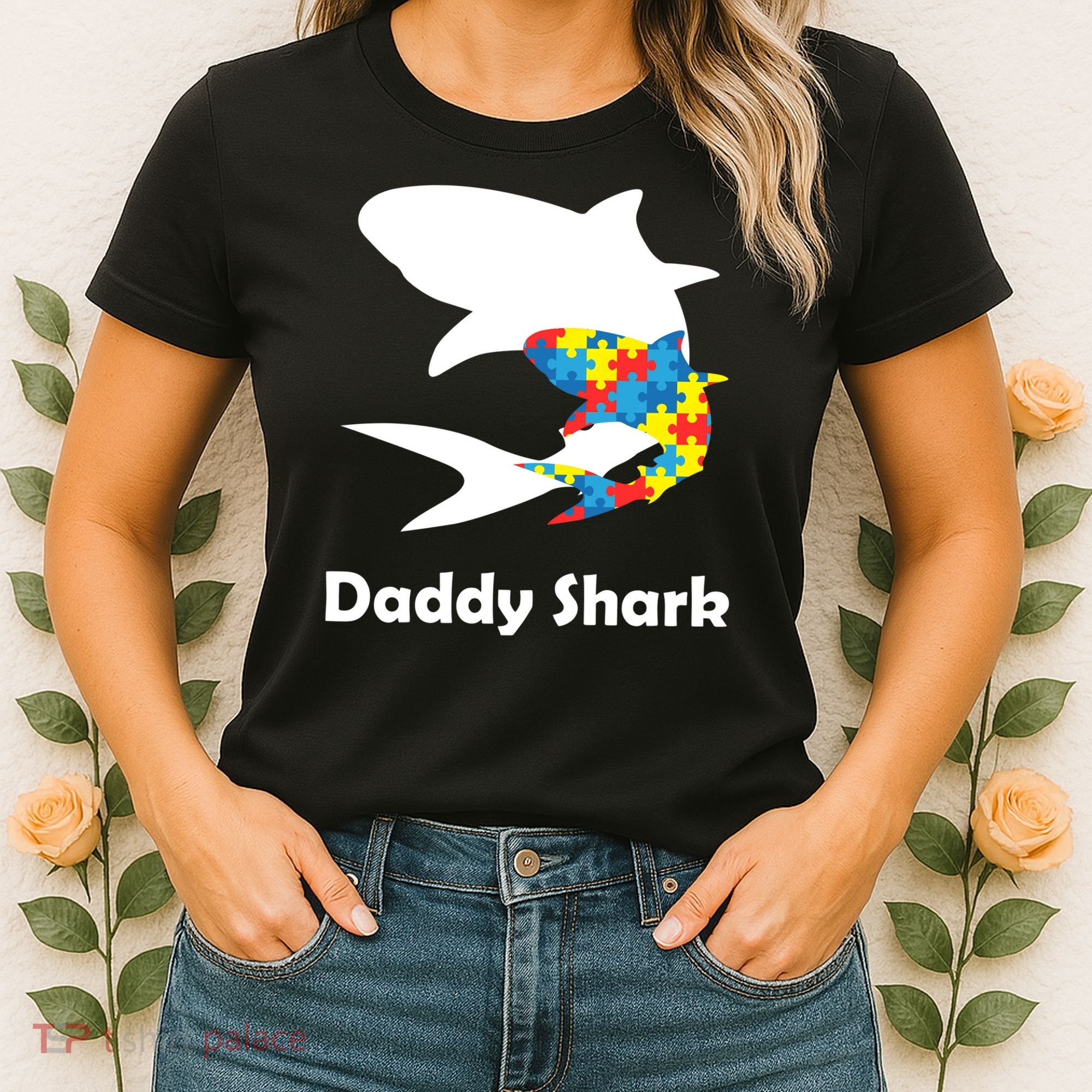 Daddy Shark Puzzles Autism Awareness Women's T-Shirt