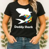 Daddy Shark Puzzles Autism Awareness Women's T-Shirt thumb 2