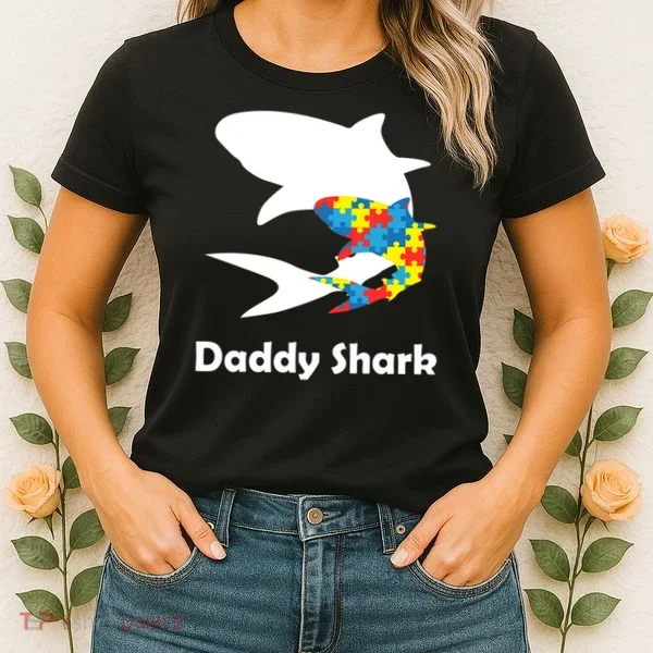 Daddy Shark Puzzles Autism Awareness Women's T-Shirt