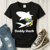 Daddy Shark Puzzles Autism Awareness Women's T-Shirt thumb 3