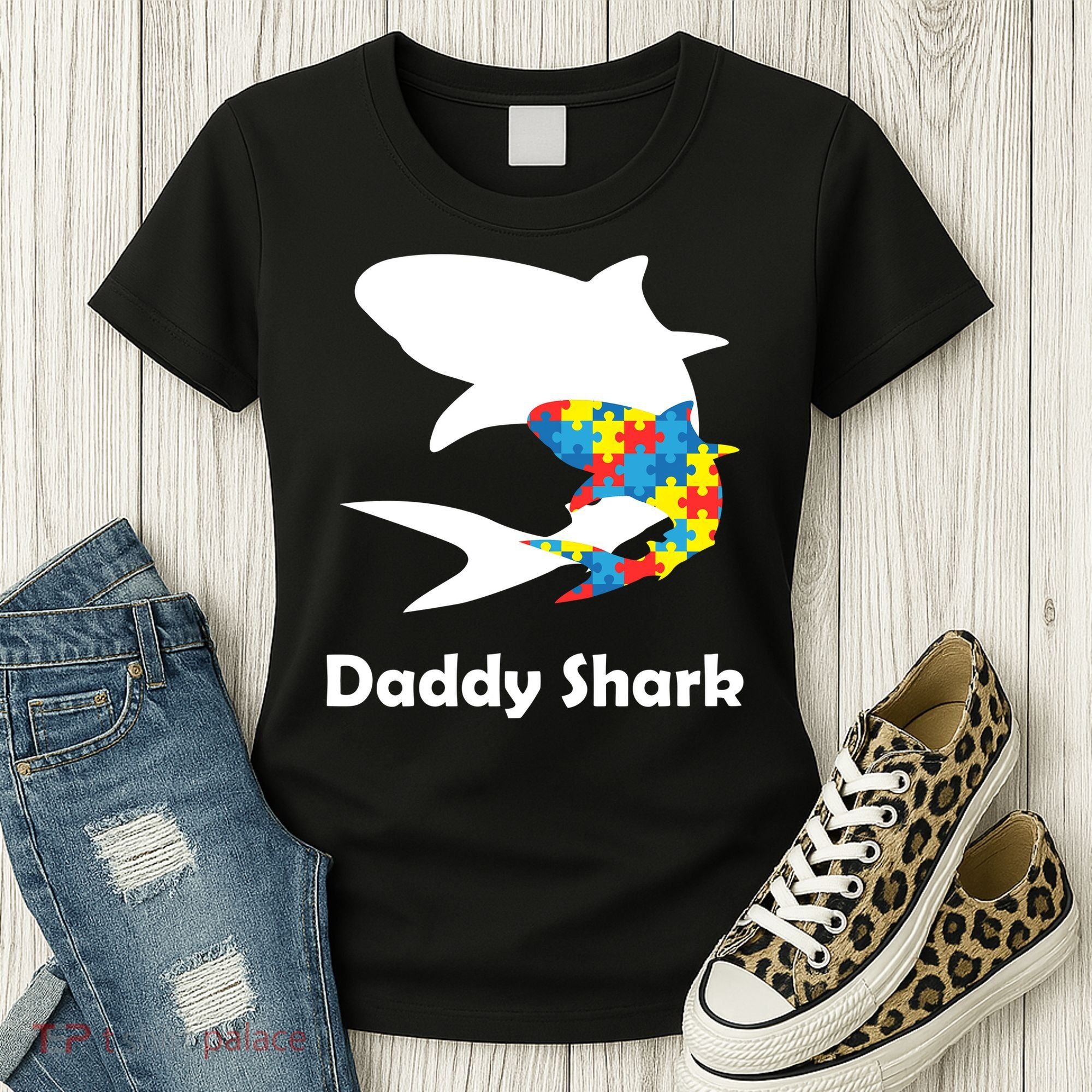 Daddy Shark Puzzles Autism Awareness Women's T-Shirt