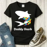 Daddy Shark Puzzles Autism Awareness Women's T-Shirt thumb 3