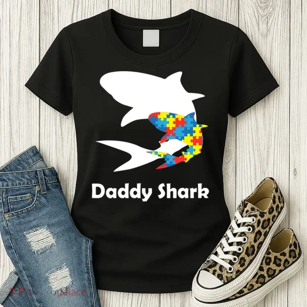 Daddy Shark Puzzles Autism Awareness Women's T-Shirt