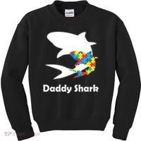 Daddy Shark Puzzles Autism Awareness Kids Sweatshirt thumb 0