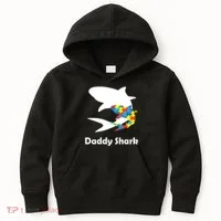 Daddy Shark Puzzles Autism Awareness Kids Hoodie thumb 0
