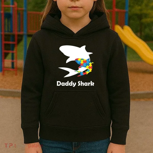 Daddy Shark Puzzles Autism Awareness Kids Hoodie