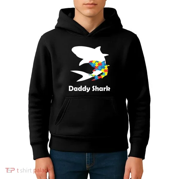 Daddy Shark Puzzles Autism Awareness Kids Hoodie