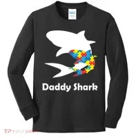 Daddy Shark Puzzles Autism Awareness Kids Long Sleeve Shirt thumb 0