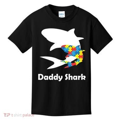 Daddy Shark Puzzles Autism Awareness Kids T-Shirt