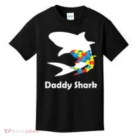 Daddy Shark Puzzles Autism Awareness Kids T-Shirt thumb 0
