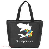 Daddy Shark Puzzles Autism Awareness Tote Bag thumb 0