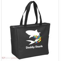 Daddy Shark Puzzles Autism Awareness Tote Bag thumb 2