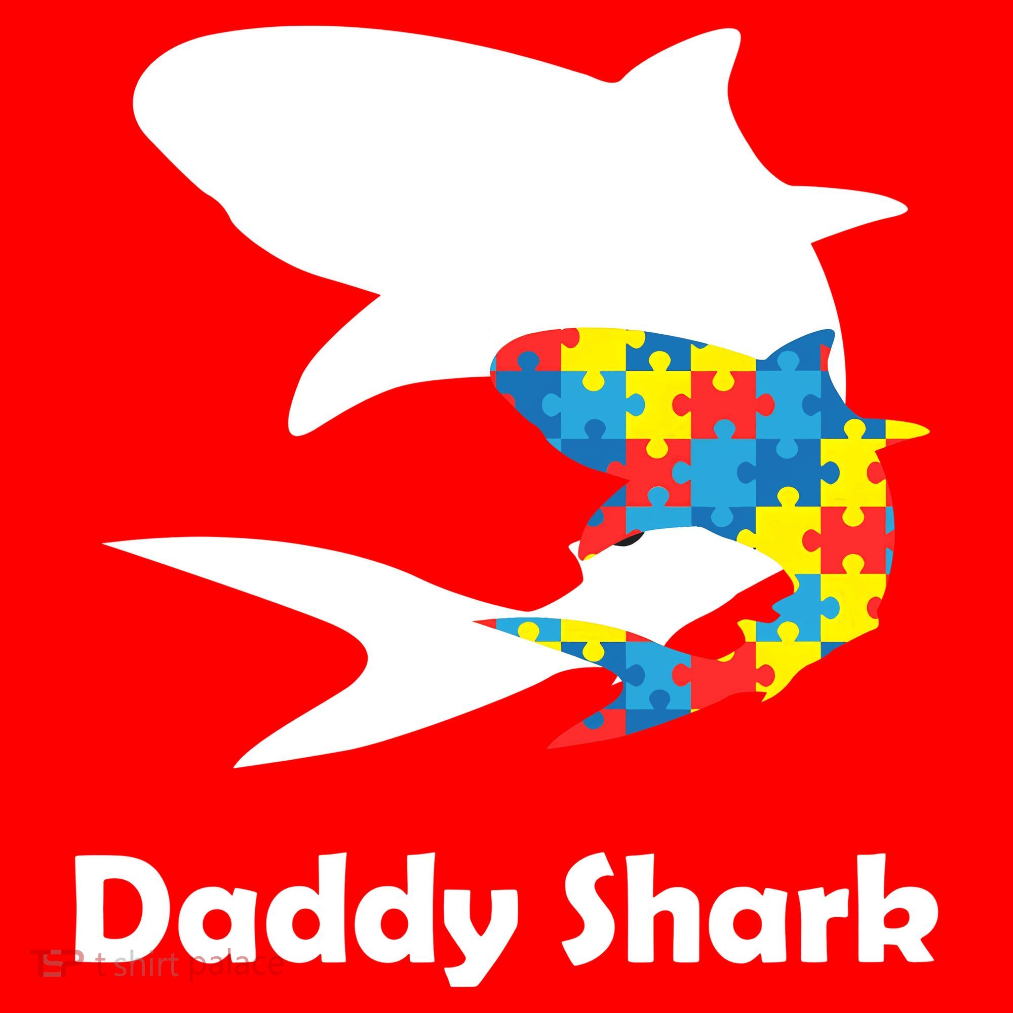 Daddy Shark Puzzles Autism Awareness Santa Hat