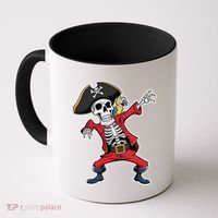 Dabbing Skeleton Pirate Halloween Jolly Roger Fun Coffee Mug thumb 0