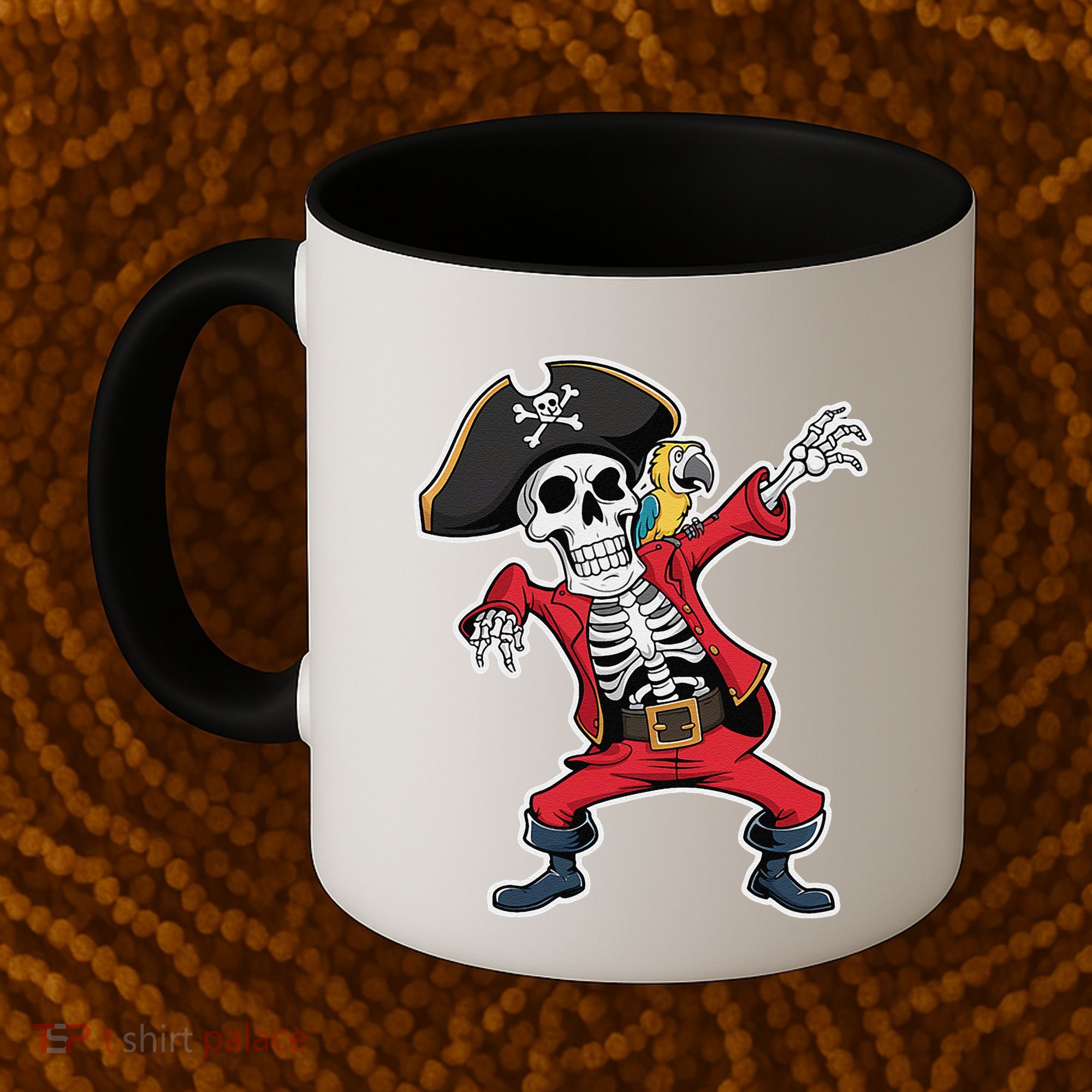 Dabbing Skeleton Pirate Halloween Jolly Roger Fun Coffee Mug