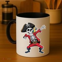 Dabbing Skeleton Pirate Halloween Jolly Roger Fun Coffee Mug thumb 4