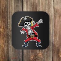Dabbing Skeleton Pirate Halloween Jolly Roger Fun Coaster thumb 0