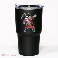 Dabbing Skeleton Pirate Halloween Jolly Roger Fun Tumbler thumb 0