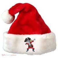 Dabbing Skeleton Pirate Halloween Jolly Roger Fun Santa Hat thumb 0