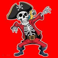 Dabbing Skeleton Pirate Halloween Jolly Roger Fun Santa Hat thumb 1