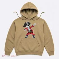 Dabbing Skeleton Pirate Halloween Jolly Roger Fun Hoodie thumb 0