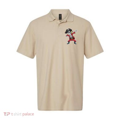 Dabbing Skeleton Pirate Halloween Jolly Roger Fun Polo