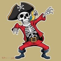 Dabbing Skeleton Pirate Halloween Jolly Roger Fun Polo thumb 2