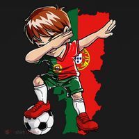 Dabbing Soccer Portugal Jersey Boy Portuguese Football Women's Hoodie thumb 2