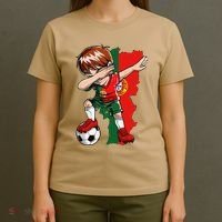 Dabbing Soccer Portugal Jersey Boy Portuguese Football T-Shirt thumb 4