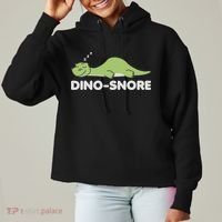 Dino Snore Pajamas Dinosaur Ladies Heavyweight Boxy Pullover Hoodie thumb 0