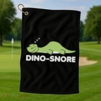 Dino Snore Pajamas Dinosaur Golf Towel thumb 1
