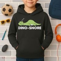 Dino Snore Pajamas Dinosaur Kids Hoodie thumb 2