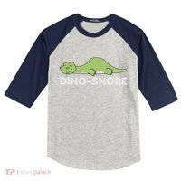 Dino Snore Pajamas Dinosaur Kids Colorblock Raglan Jersey thumb 0