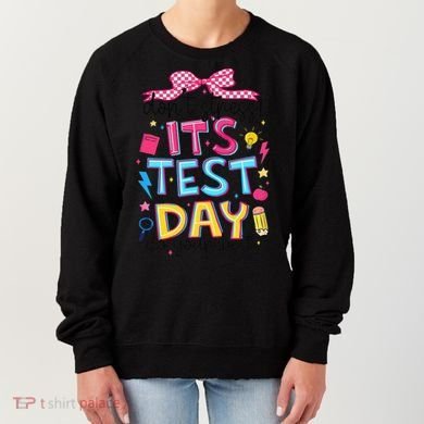 Dont Stress Pencil Coquette Bow Rock The Test Testing Day Women's Sweatshirt
