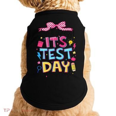 Dont Stress Pencil Coquette Bow Rock The Test Testing Day Doggie Tank