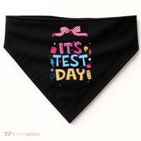 Dont Stress Pencil Coquette Bow Rock The Test Testing Day USA-Made Doggie Bandana thumb 0