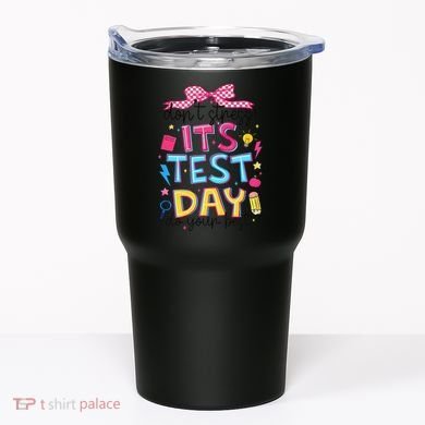 Dont Stress Pencil Coquette Bow Rock The Test Testing Day Tumbler