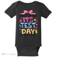 Dont Stress Pencil Coquette Bow Rock The Test Testing Day Baby Bodysuit thumb 0