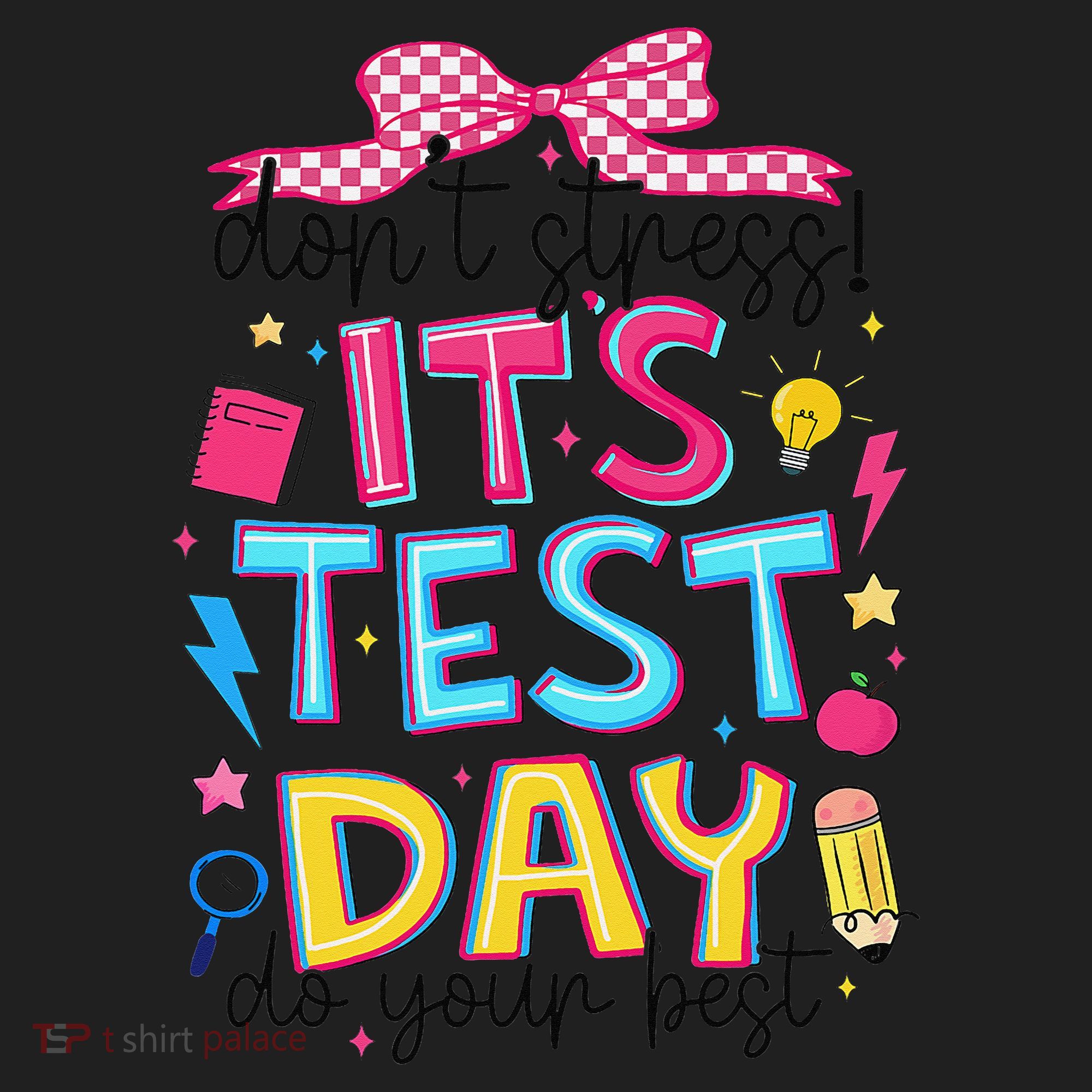 Dont Stress Pencil Coquette Bow Rock The Test Testing Day Hat