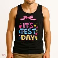 Dont Stress Pencil Coquette Bow Rock The Test Testing Day Tank Top thumb 3