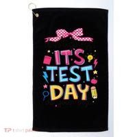 Dont Stress Pencil Coquette Bow Rock The Test Testing Day Golf Towel thumb 0