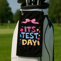 Dont Stress Pencil Coquette Bow Rock The Test Testing Day Golf Towel thumb 2
