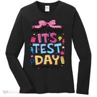 Dont Stress Pencil Coquette Bow Rock The Test Testing Day Women's Long Sleeve Shirt thumb 0