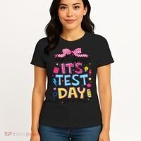 Dont Stress Pencil Coquette Bow Rock The Test Testing Day Women's T-Shirt thumb 4