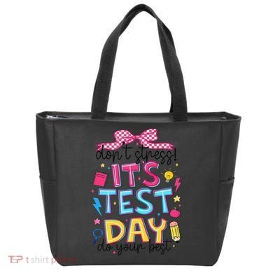 Dont Stress Pencil Coquette Bow Rock The Test Testing Day Tote Bag