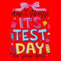 Dont Stress Pencil Coquette Bow Rock The Test Testing Day Santa Hat thumb 1