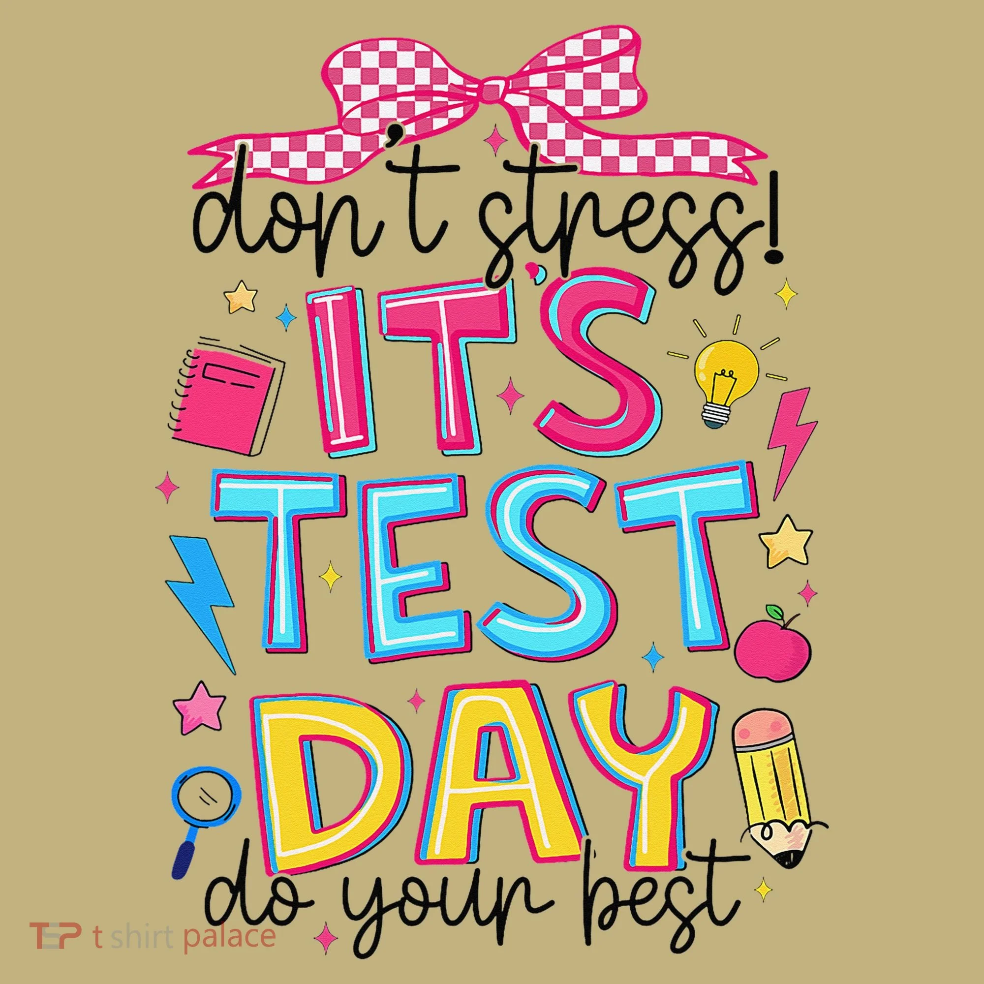 Dont Stress Pencil Coquette Bow Rock The Test Testing Day Hoodie