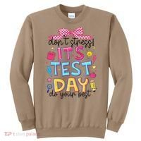 Dont Stress Pencil Coquette Bow Rock The Test Testing Day Sweatshirt thumb 0