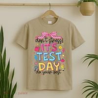 Dont Stress Pencil Coquette Bow Rock The Test Testing Day T-Shirt thumb 2